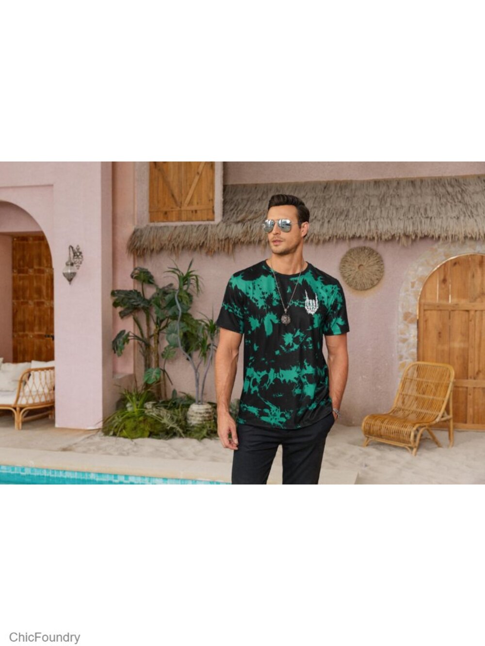 Men's Graphic Tee Crew Neck Short Sleeve Regular Fit Polyester T-Shirt - Picture 6 of 6